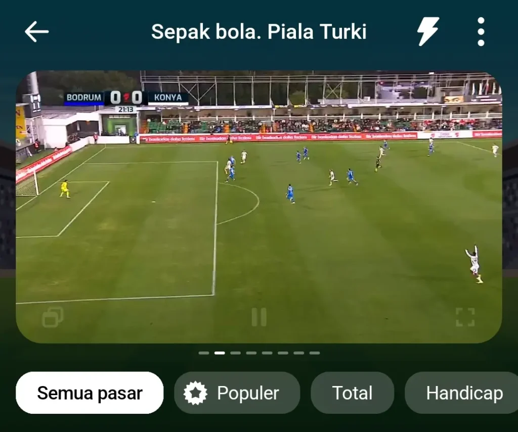 Live Betting di APK 1xBet