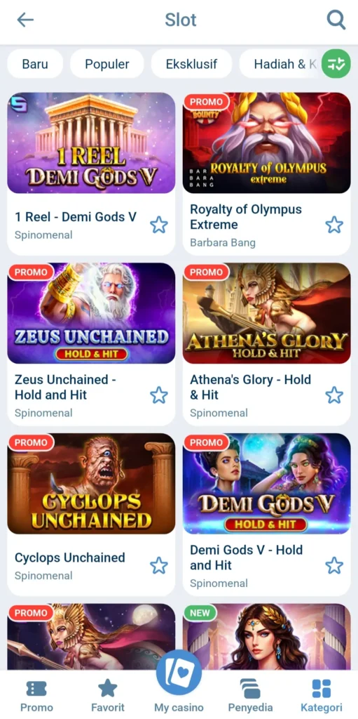 Permainan Slot Populer di 1xBet APK Indonesia